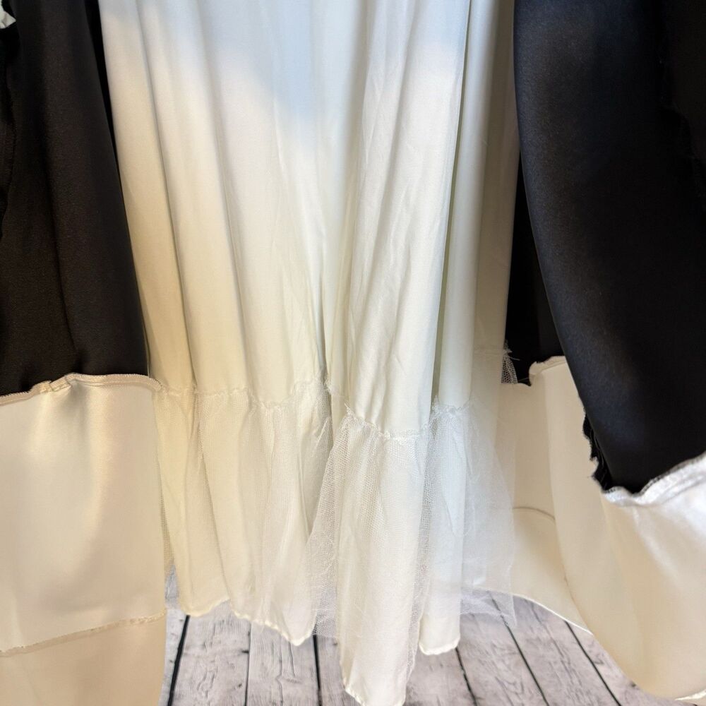 Anthropologie Hutch Strapless Maxi Dress Formal Gown Black White Colorblock 8 - Picture 13 of 16